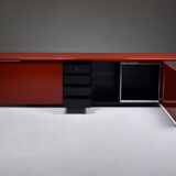 Red lacquer credenza by Giotto Stoppino for Acerbis