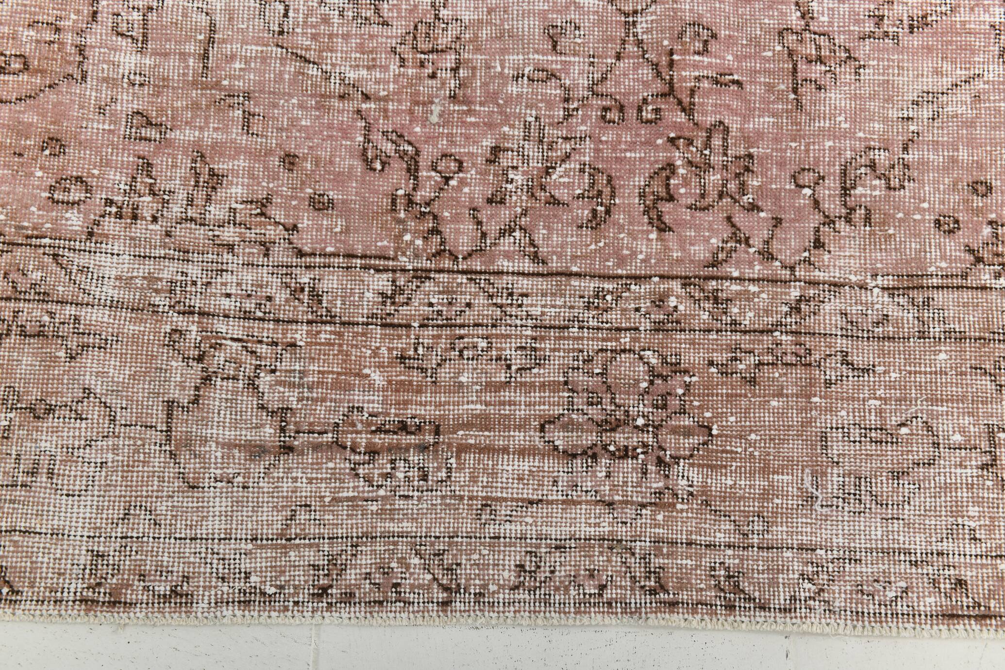 Pink & Brown Large Vintage Rug, 213x325Cm