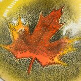 Enamelled catchall leaf signed Jules Perrier artisan Quebec