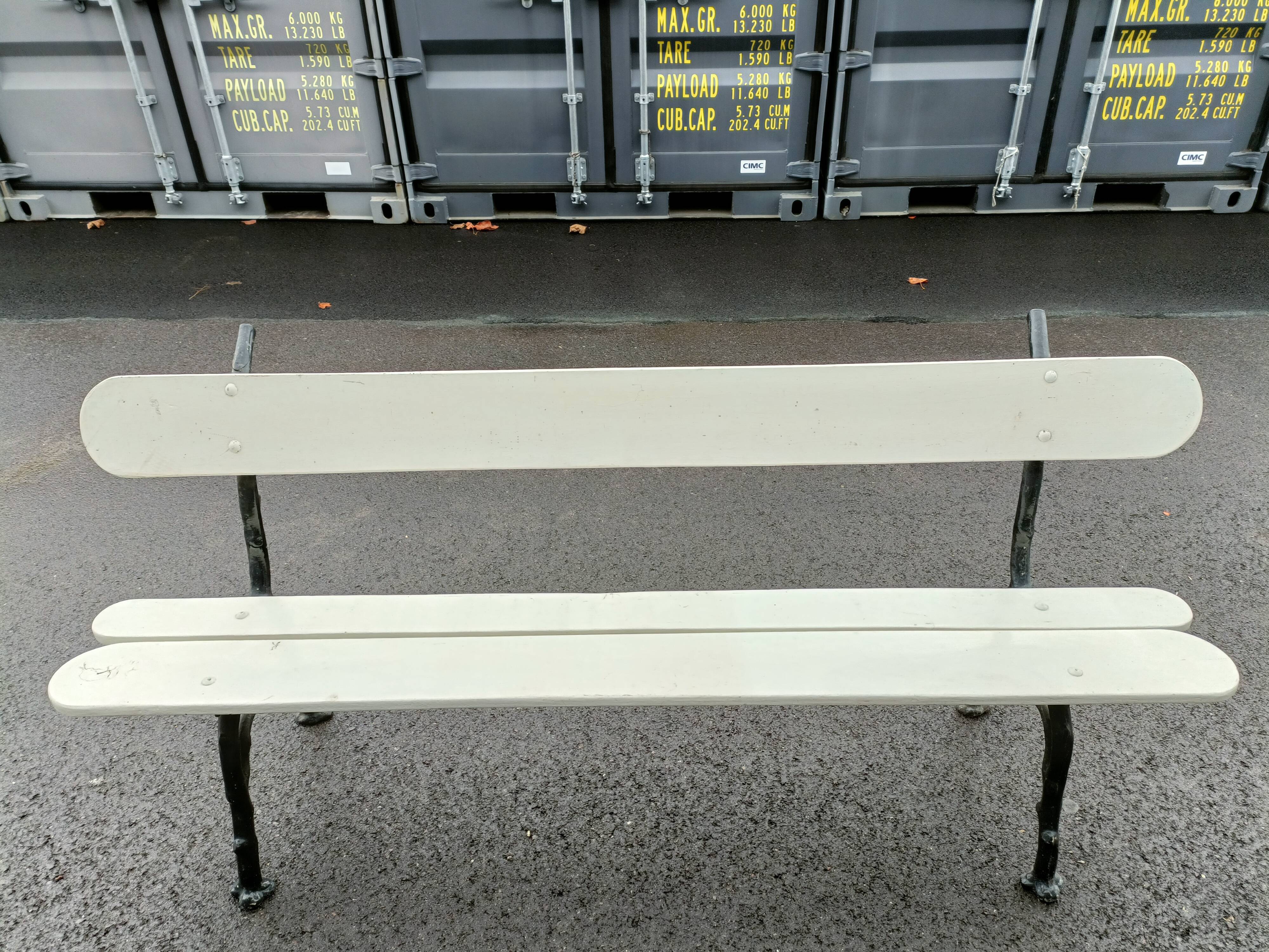 Garden bench old cast iron feet