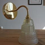 Vintage globe wall lamp in frosted glass