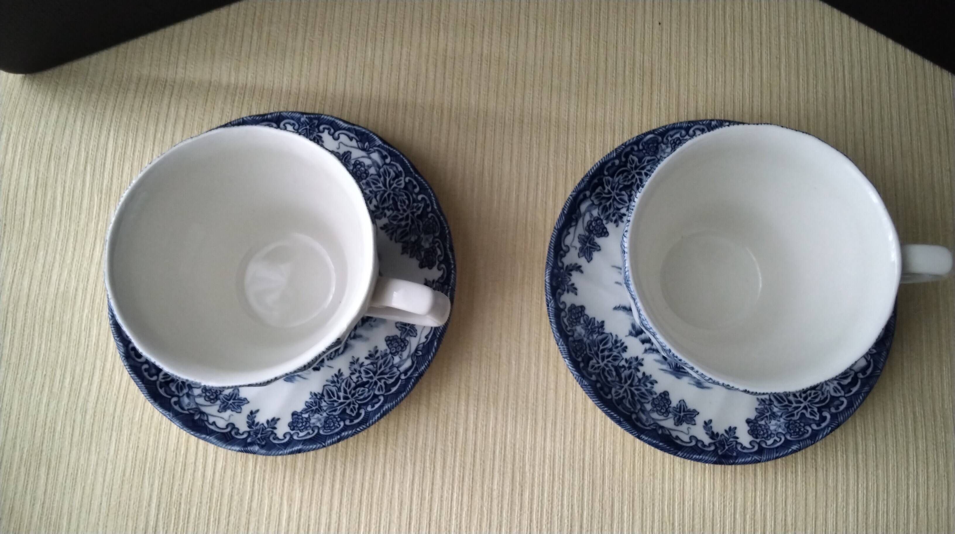 2 Churchill Staffordshire English Bone China Teacups