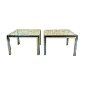 Tables basses en chrome - laiton