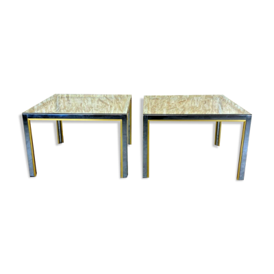 Tables basses en chrome & laiton