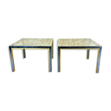 Tables basses en chrome & laiton