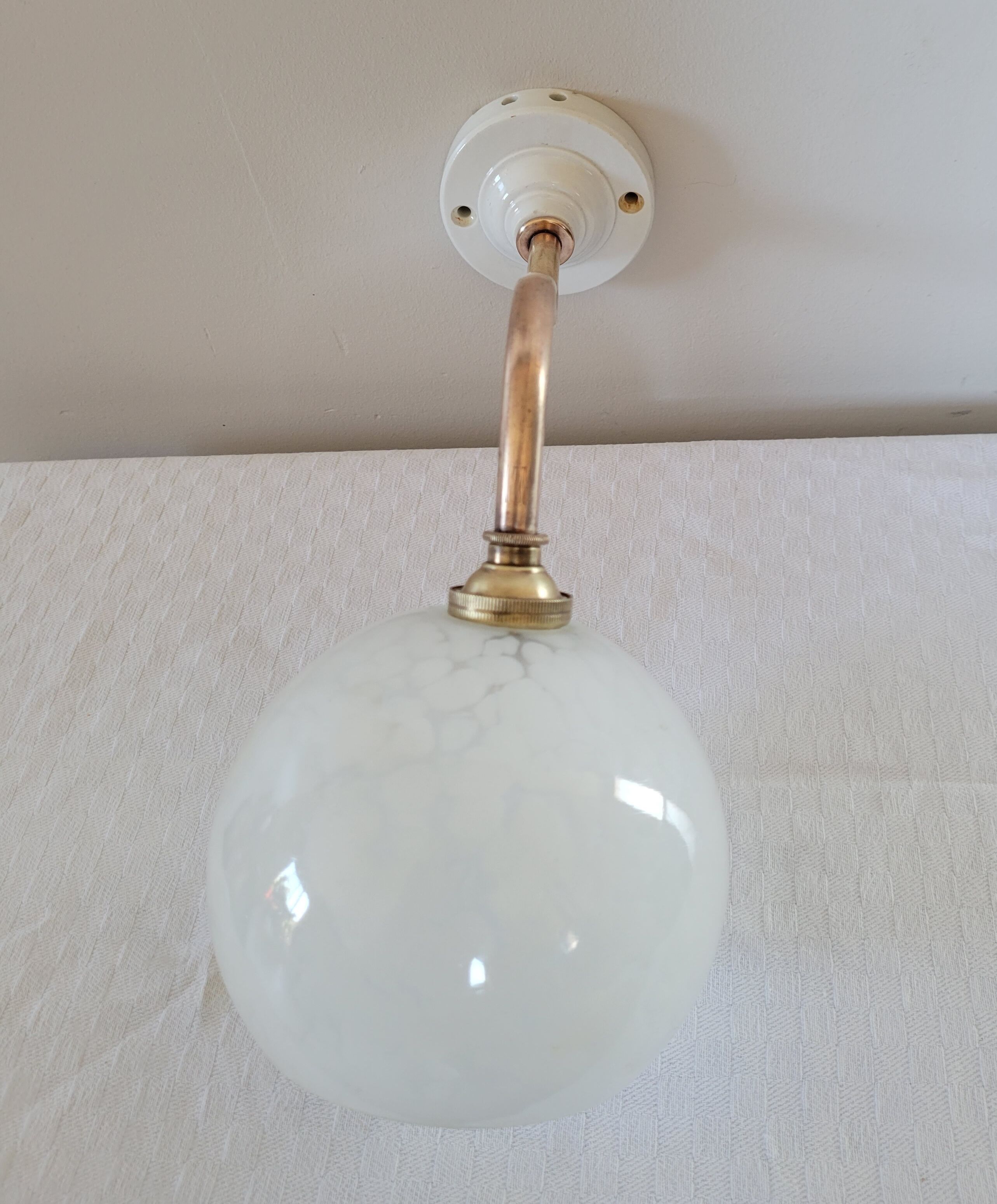 Brass and Clichy glass wall lamp
