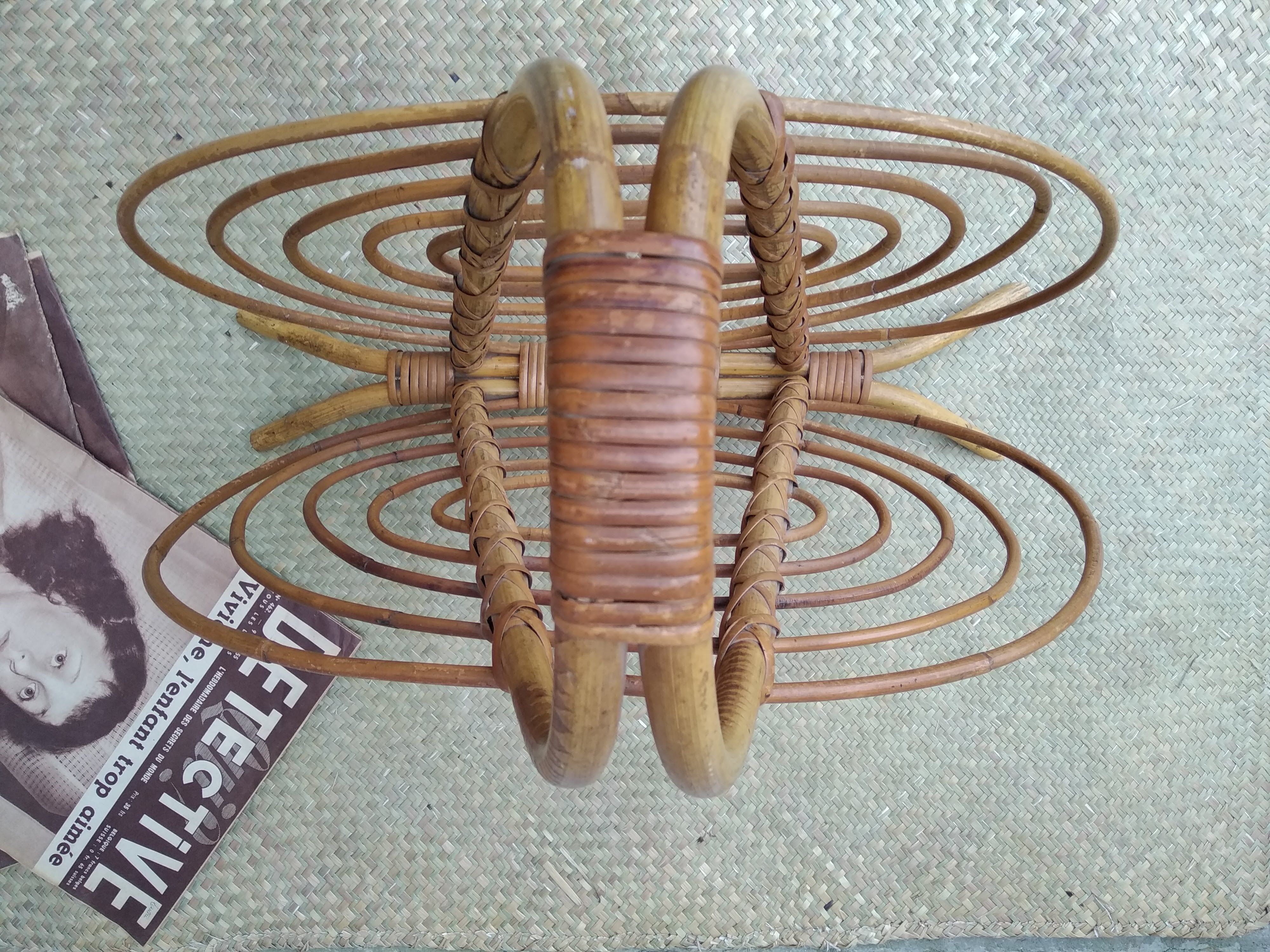 Rattan magazine holders