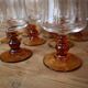 9 Luminarc "Antique" amber-stemmed red wine glasses