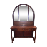 Wooden dressing table Courbet marquetry chevrons art deco Austrian