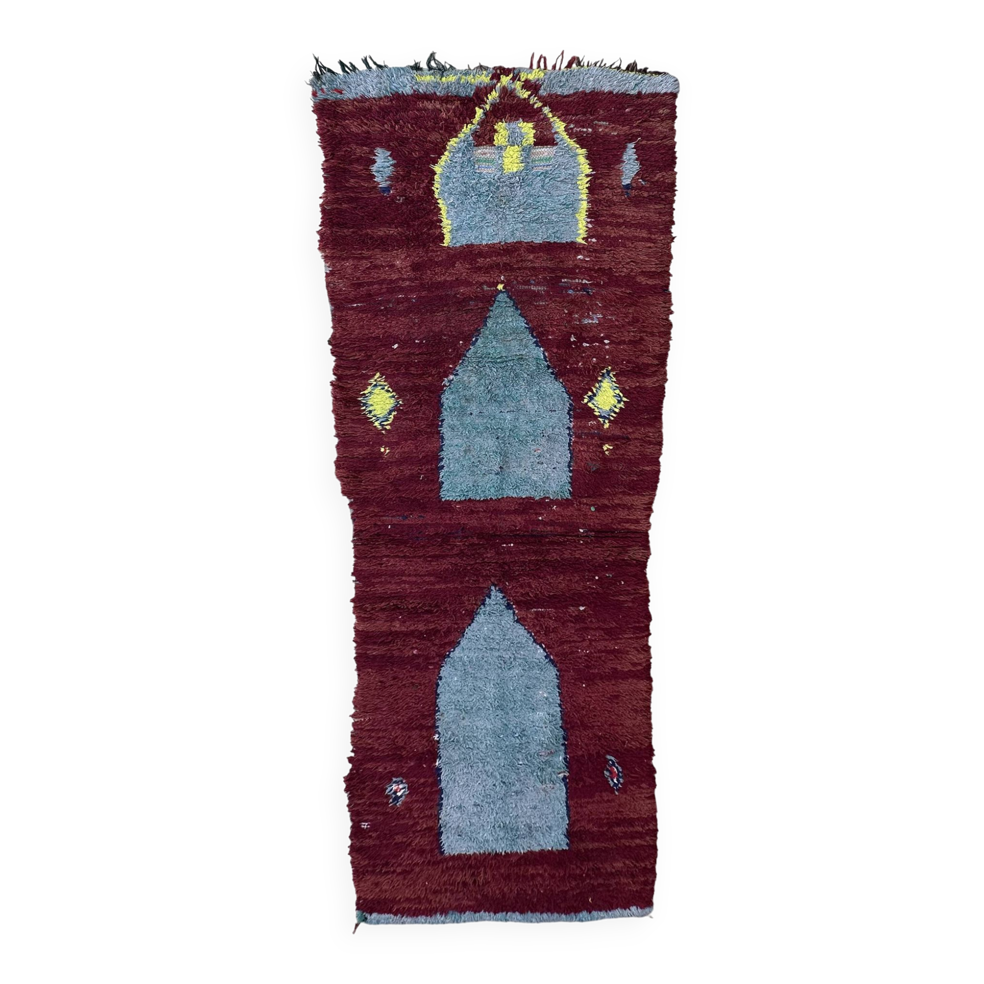 Red Boujad Moroccan rug - 110 x 323 cm