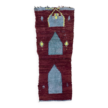 Tapis Marocain Boujad rouge - 110 x 323 cm
