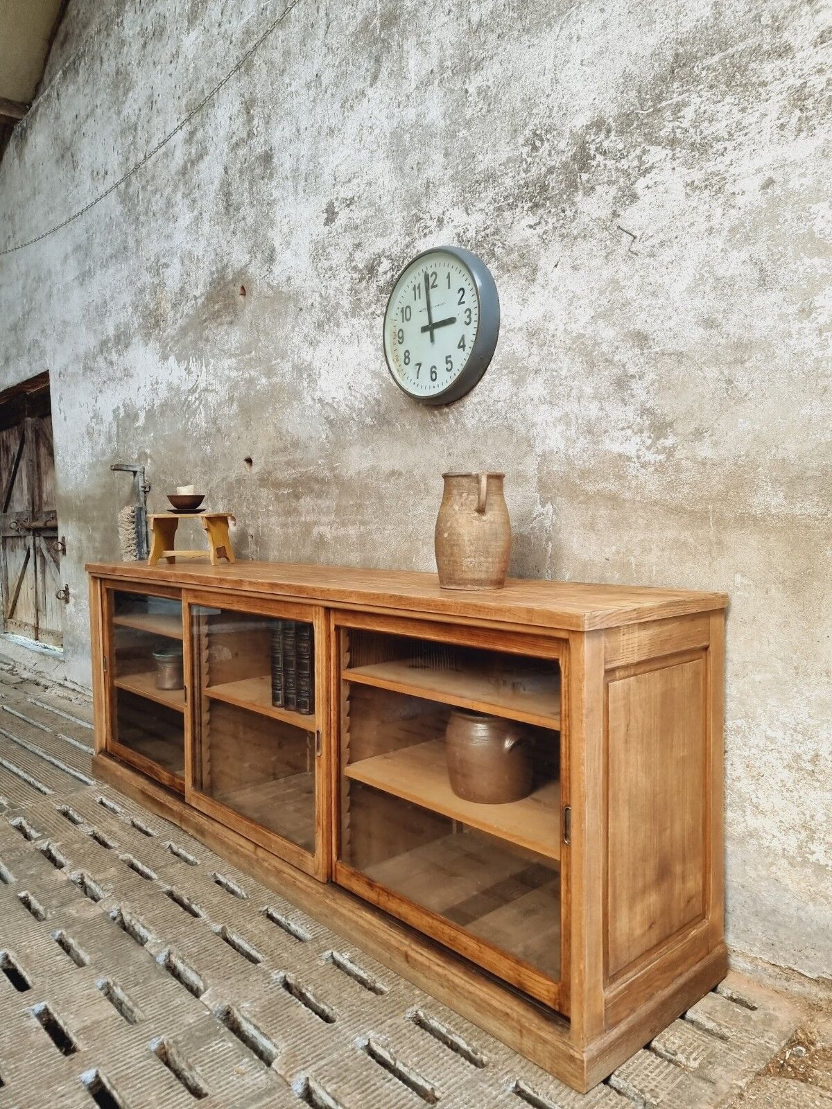 Antique display cabinet school cabinet oak sideboard 250 cm