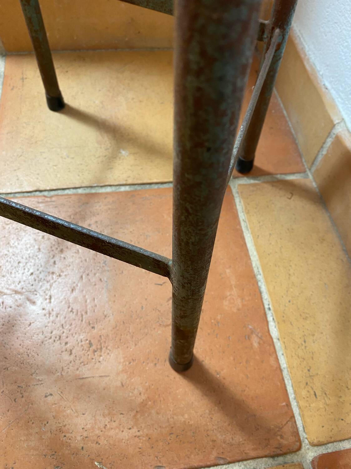 Vintage industrial metal stool
