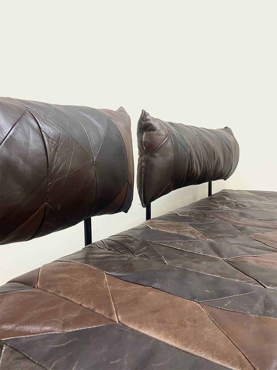 Vintage design leather sofa daybed ‘Patchwork’