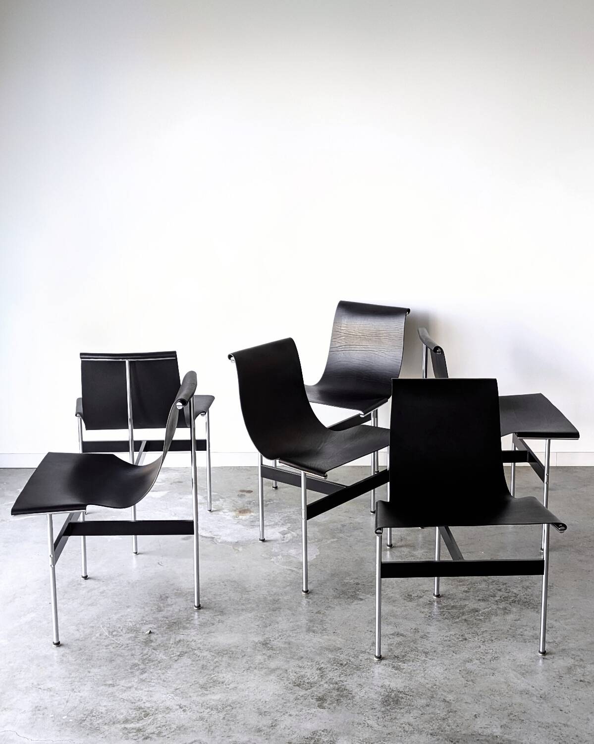 6 vintage 3LC T Chairs, W. Katavolos edition Laverne Int. 1952
