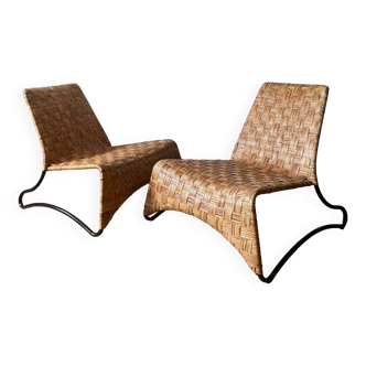 Maso armchairs, Maria Vinka woven rattan armchairs for Ikea