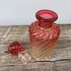 Old bottle pink Baccarat ancient crystal perfume / toilet accessory