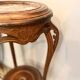 Art Nouveau wooden and marble stool