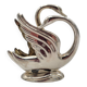 Swan letter holder in silver metal