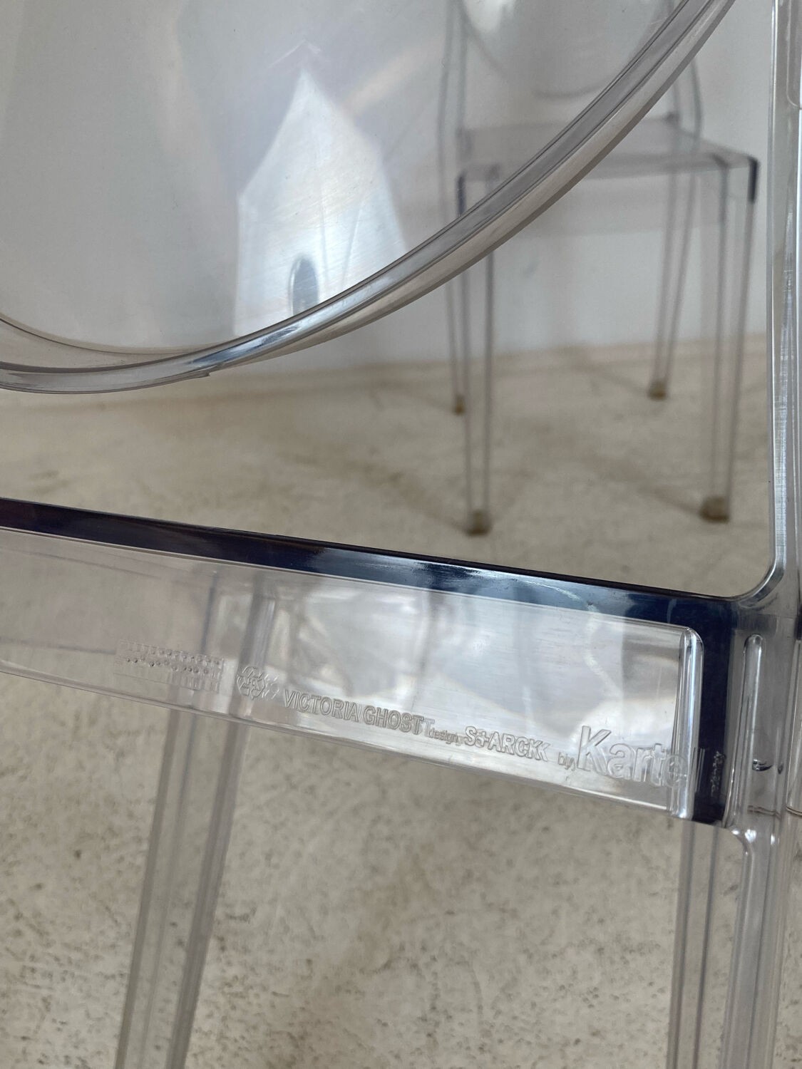 Pair of Victoria Ghost chairs by Philippe Starck Kartell edition