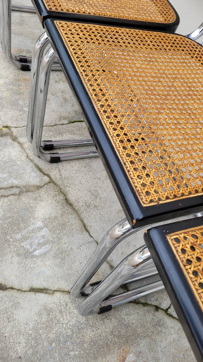 Set of 4 Marcel Breuer cesca black b32 chairs