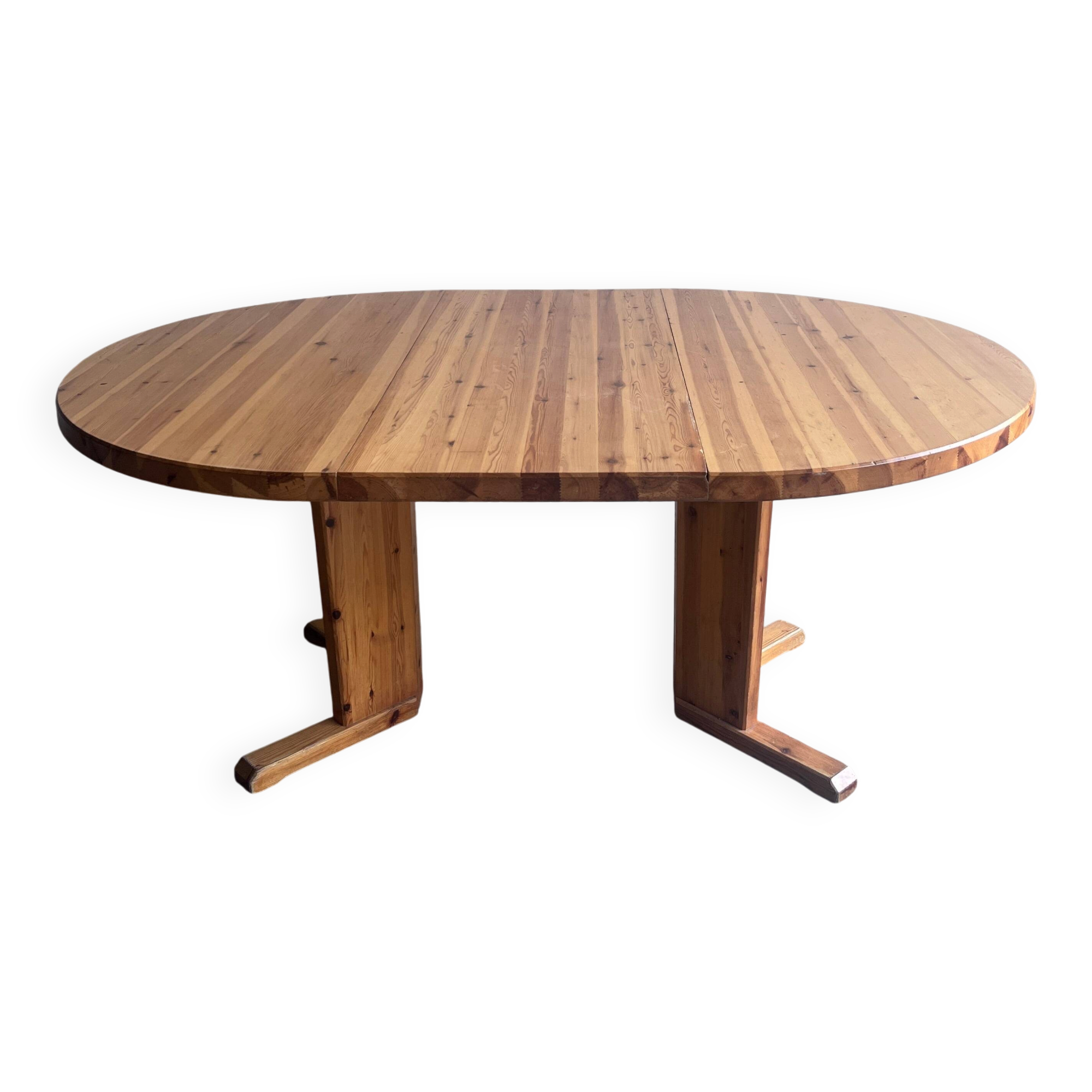 Table à manger extensible en pin massif, Scandinavie, années 1970