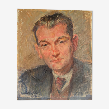 Portrait d'homme René Blanchard de 1935 signé René Marie Castaing