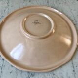 hollow dish Digoin Sarreguemines beige with pink and blue flowers 40s