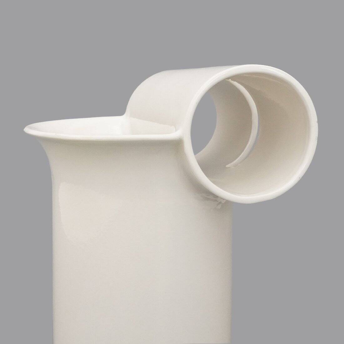 White ceramic vase by Enzo Bioli for Il Picchio, 1970s