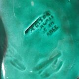 empty cup pocket leaf slip green ceramic vallauris made in france