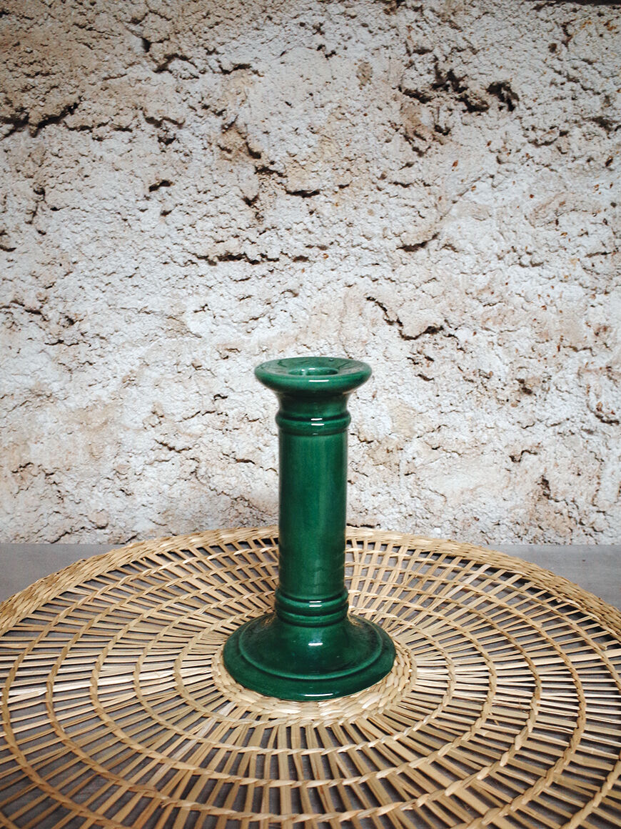 Glazed ceramic chandelier fir green