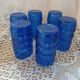 6 antique cobalt blue glasses