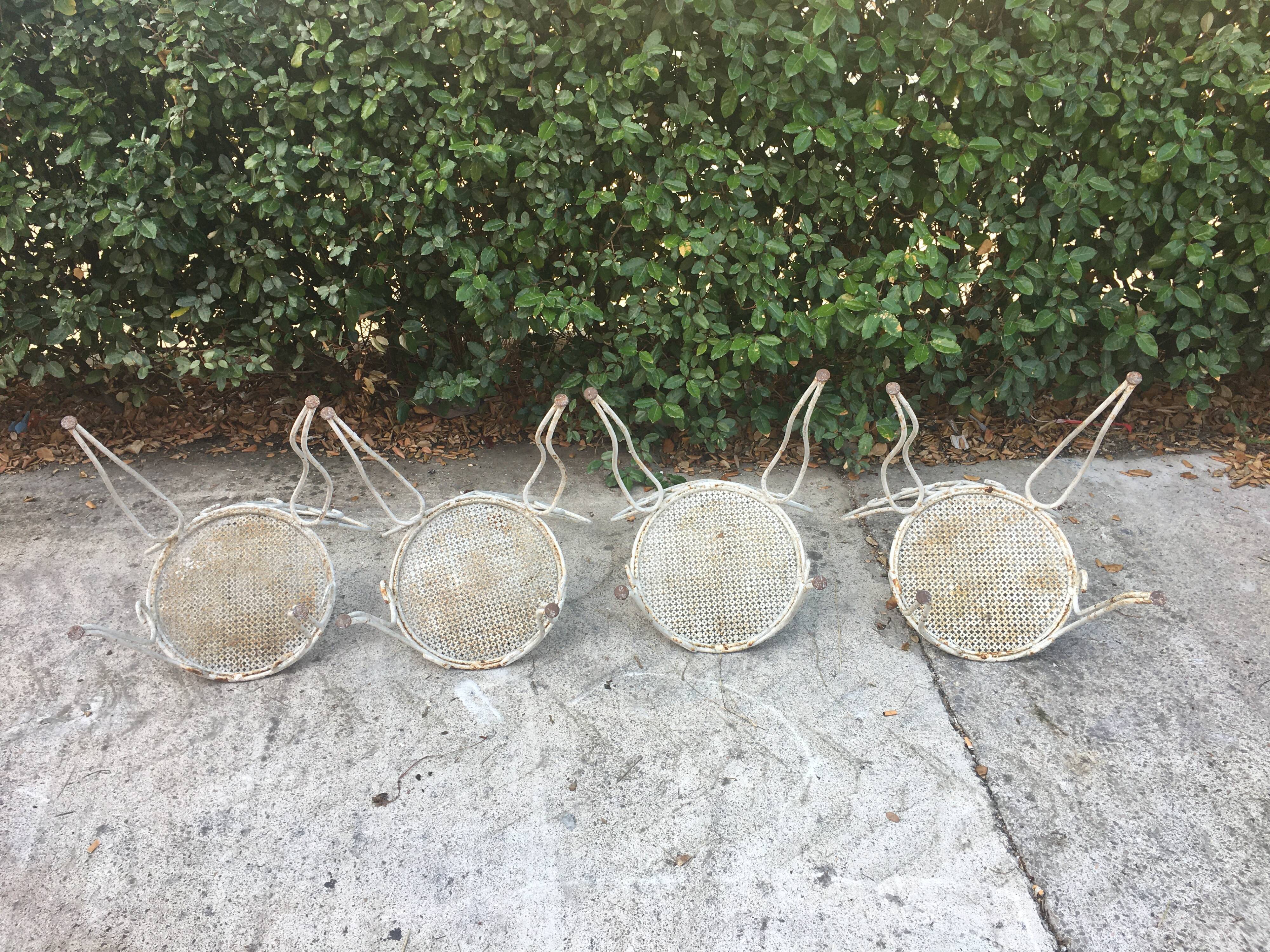 Set of 4 wrought iron chairs