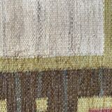 Tapis à tissage plat Röllakan rose et blanc moderne scandinave, Suède, années 1960.