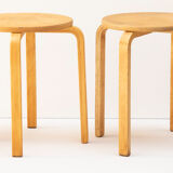 Pair of Alvar Aalto stools from the 90s