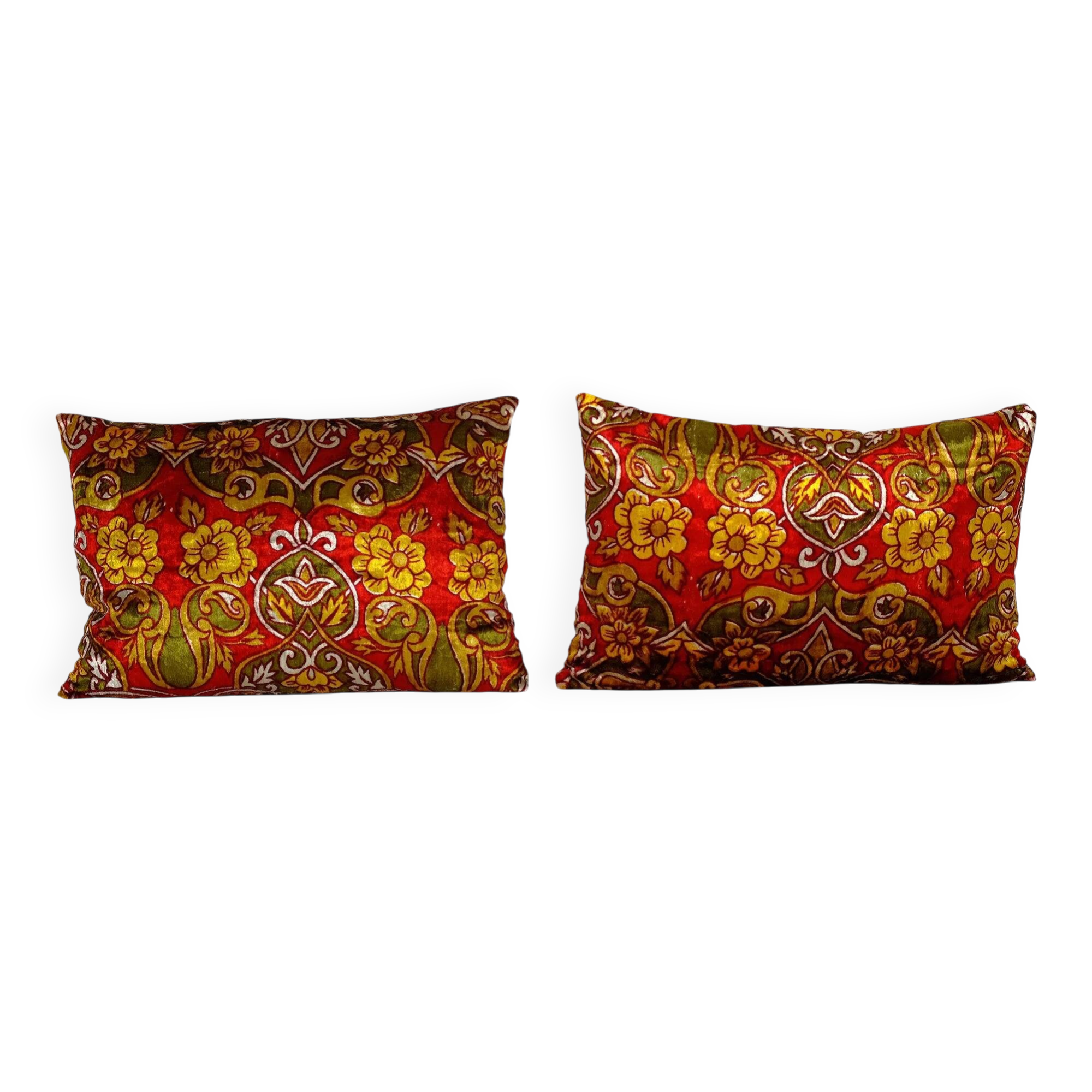 Set of 2 vintage velvet cushion covers 56x38 cm