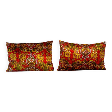 Lot de 2 housses de coussin velours vintage 56x38 cm