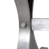 Polished metal and ceramic dining table. 1970s.