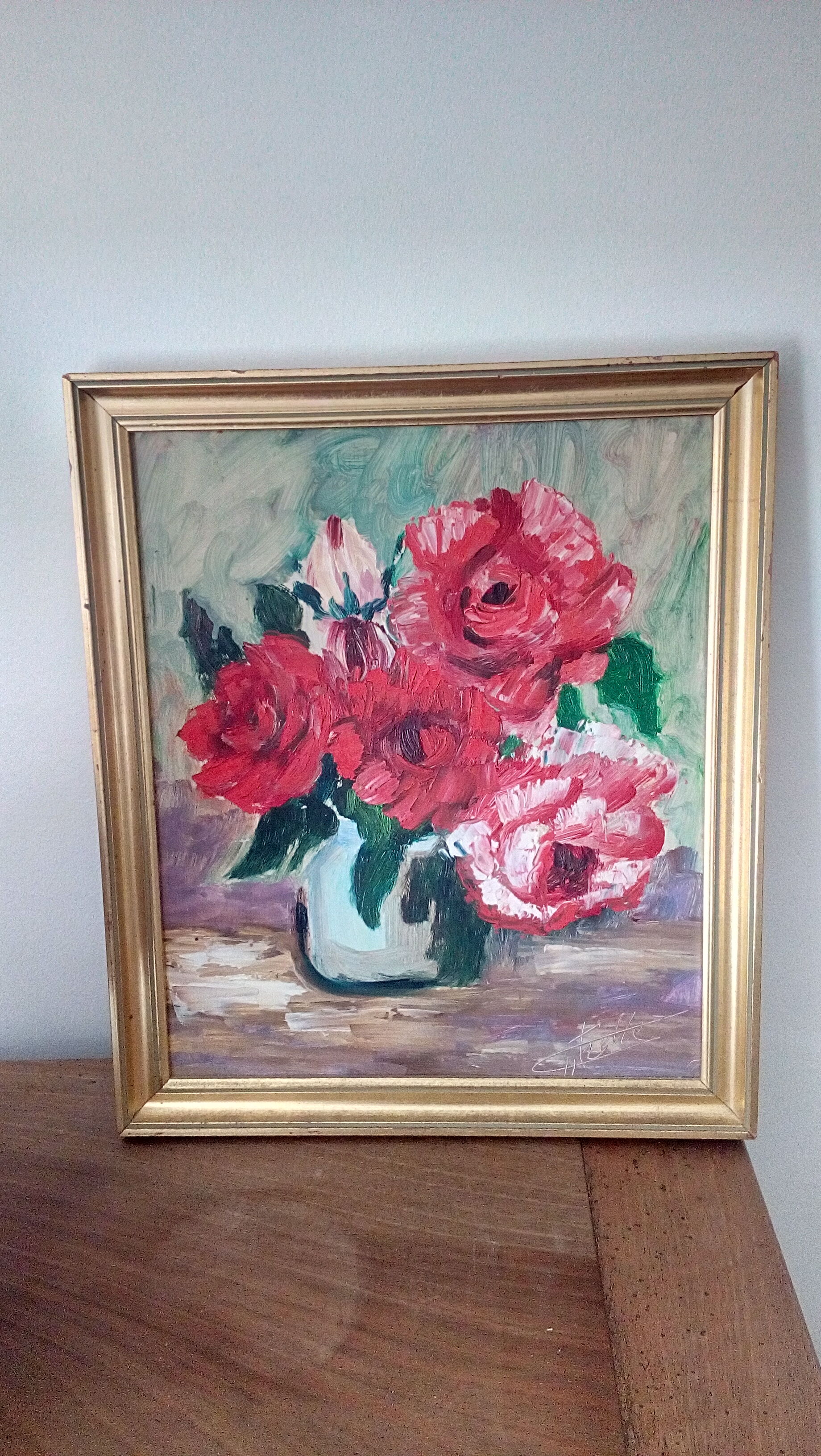 Painting painting the rose pot