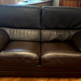 Set of two sofas. High-quality thick bull leather.