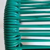 Metal and scoubidou green garden chair