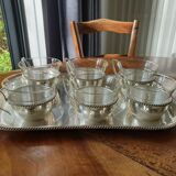 Silver coffee set and glass schott mainz 1970