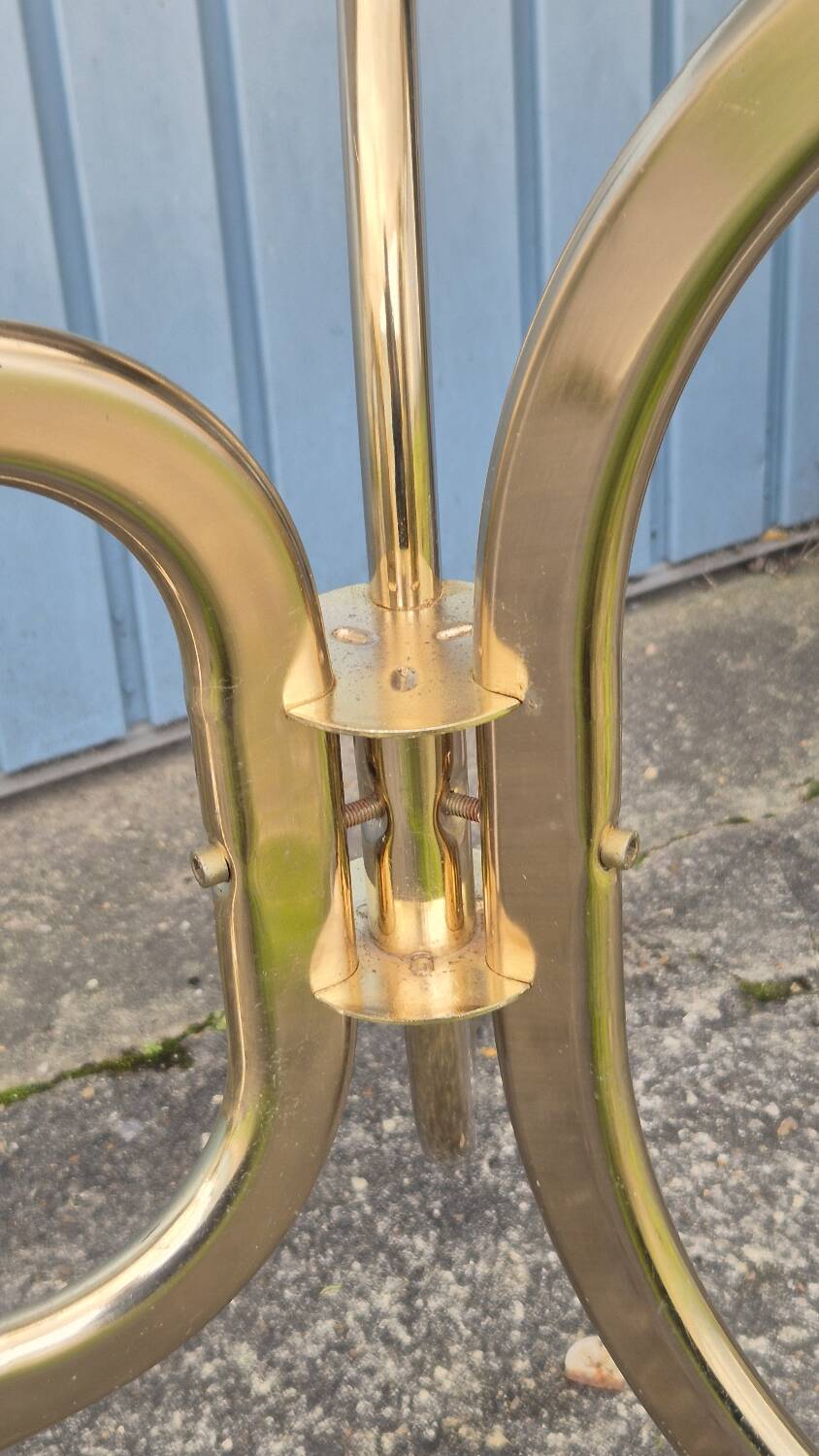 Smoked glass oval table 1970s