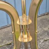 Smoked glass oval table 1970s