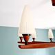 Large Scandinavian teak chandelier, Uno & Östen Kristiansson, 1960
