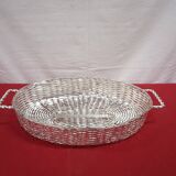 Large silver metal basket signed Christian Dior