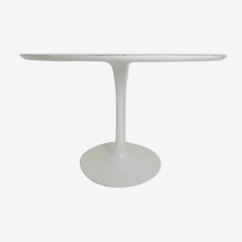 Table à manger Tulip blanche par Maurice Burke pour Arkana, 1970