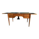 Louis XVI style solid mahogany and bronze flat desk, 19th century