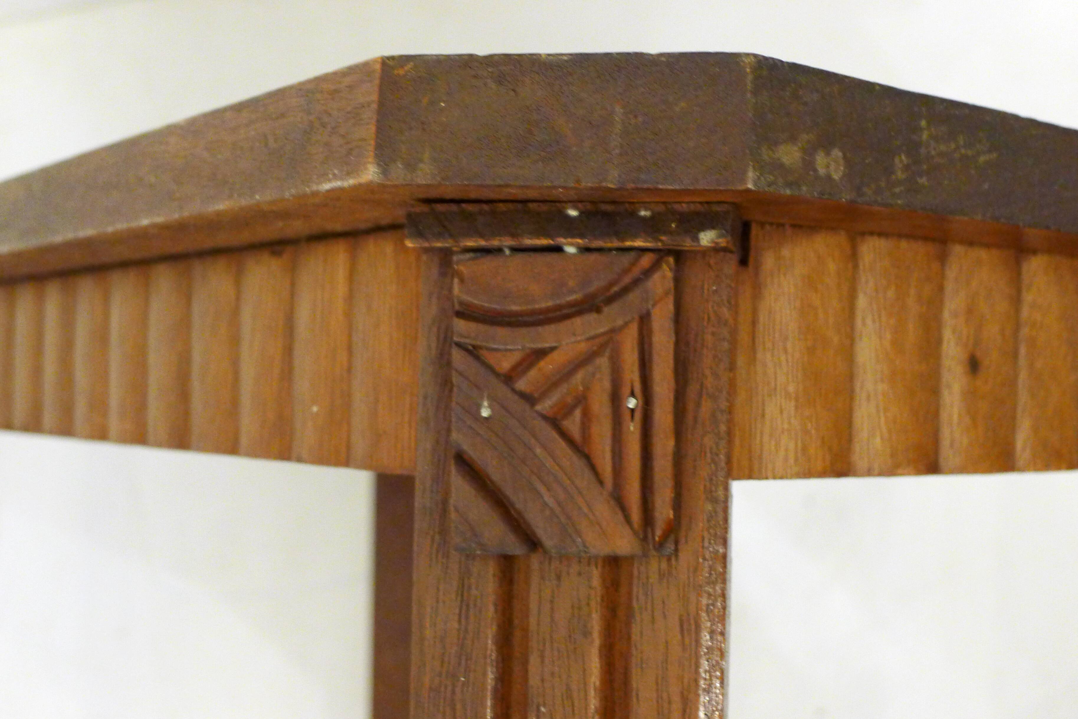 Small wooden Art Deco side table.