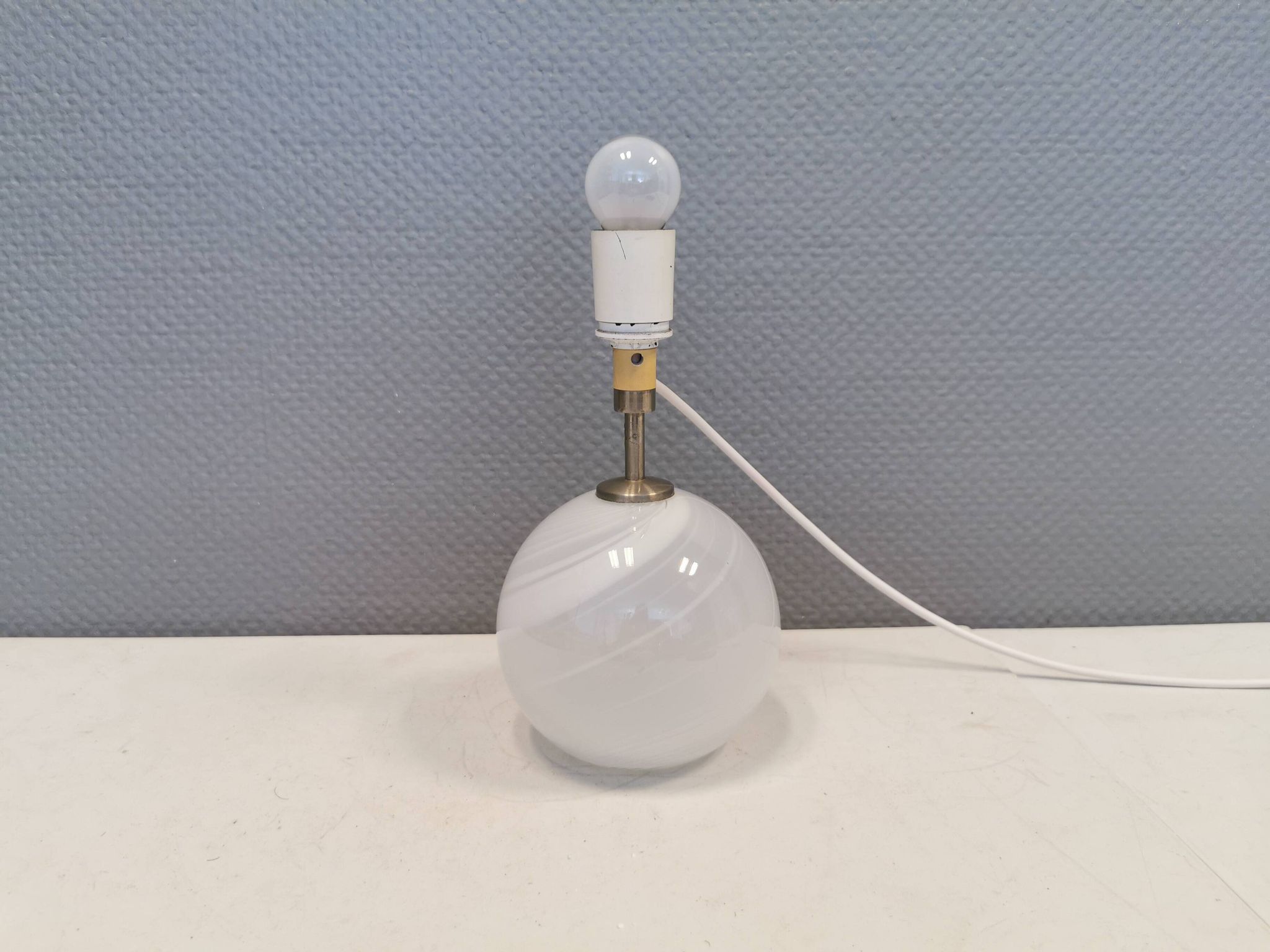 Beautiful table lamp, model Misty by Torben Jørgensen, Holmegaard Glassworks Denmark 1980.